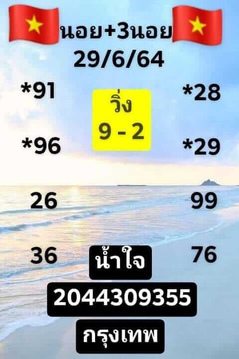 แนวทางหวยฮานอย 29/6/64 ชุดที่13