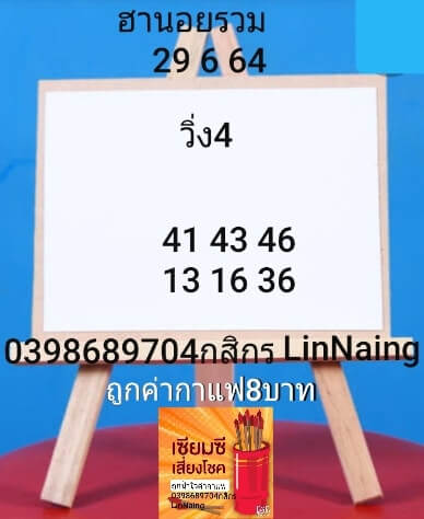 แนวทางหวยฮานอย 29/6/64 ชุดที่3