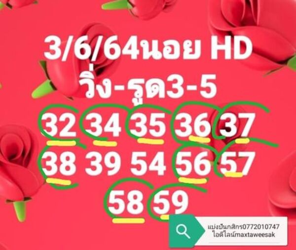 แนวทางหวยฮานอย 3/6/64 ชุดที่6