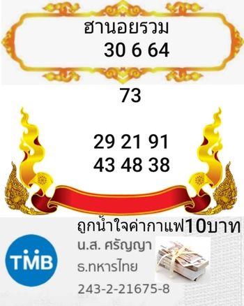 แนวทางหวยฮานอย 30/6/64 ชุดที่3