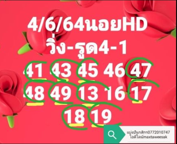 แนวทางหวยฮานอย 4/6/64 ชุดที่2