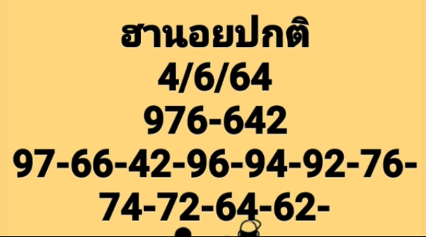 แนวทางหวยฮานอย 4/6/64 ชุดที่4