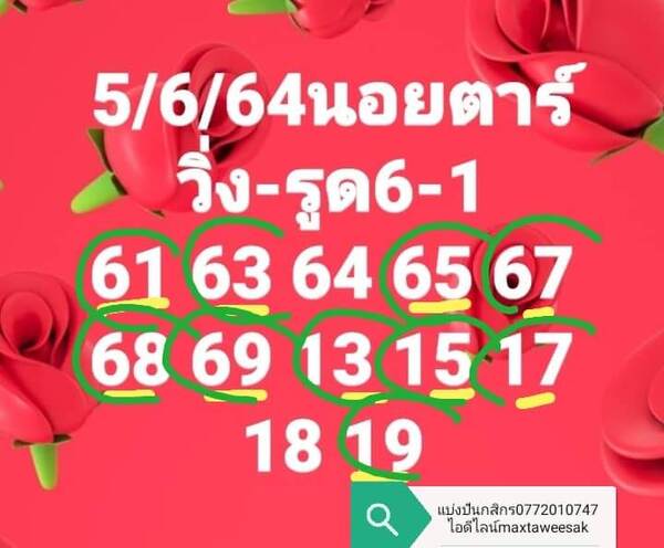 แนวทางหวยฮานอย 5/6/64 ชุดที่ 2