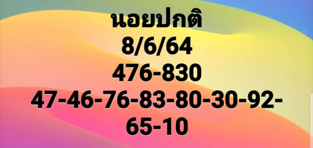 แนวทางหวยฮานอย 8/6/64 ชุดที่1