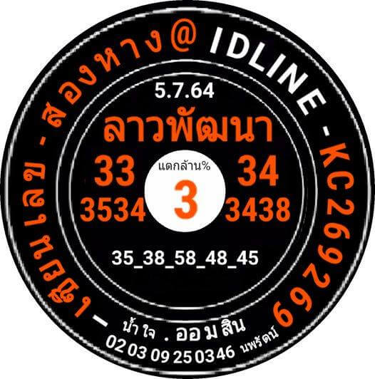 แนวทางหวยลาว 5/7/64 ชุดที่3