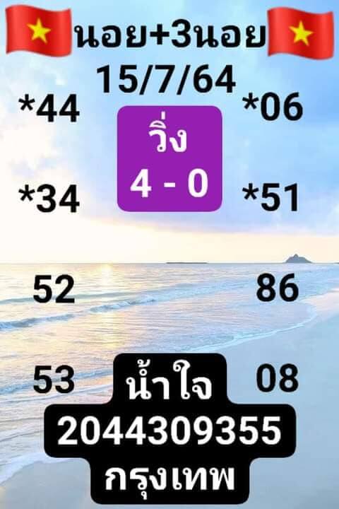 แนวทางหวยฮานอย 15/7/64 ชุดที่5