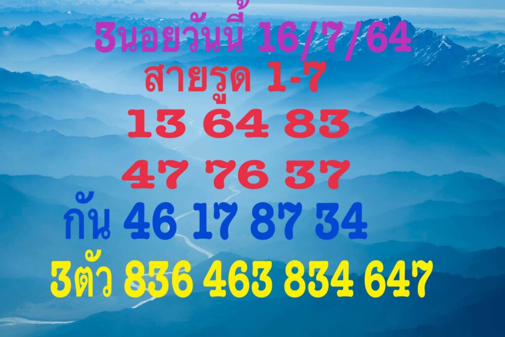 แนวทางหวยฮานอย 16/7/64 ชุดที่4