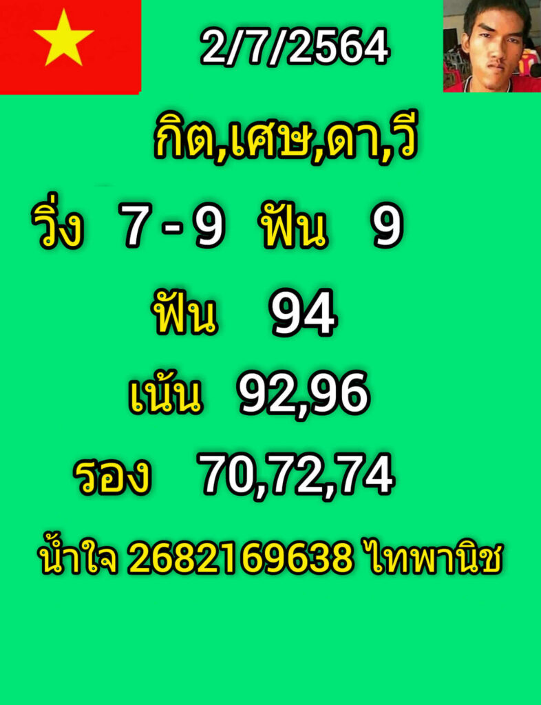 แนวทางหวยฮานอย 2/7/64 ชุดที่1