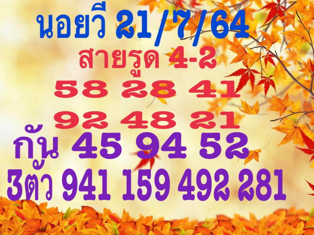 แนวทางหวยฮานอย 21/7/64 ชุดที่12