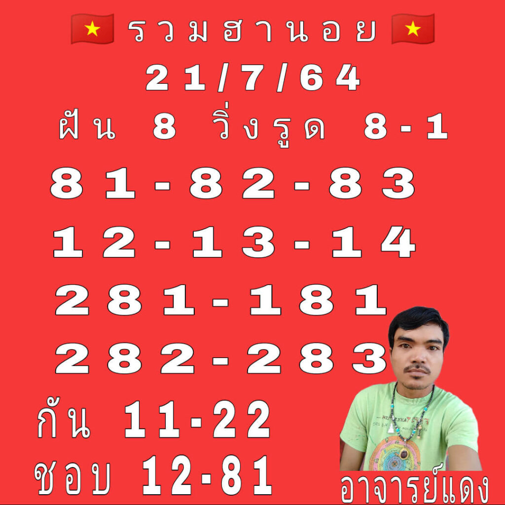 แนวทางหวยฮานอย 21/7/64 ชุดที่14