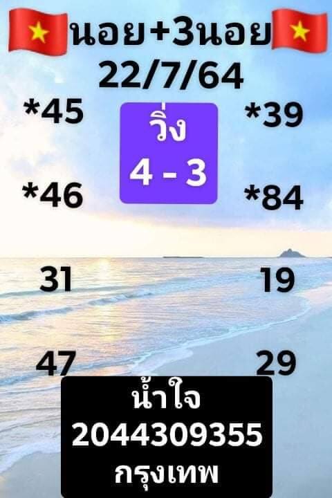 แนวทางหวยฮานอย 22/7/64 ชุดที่3