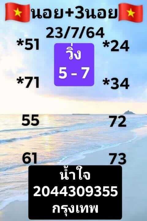 แนวทางหวยฮานอย 23/7/64 ชุดที่4