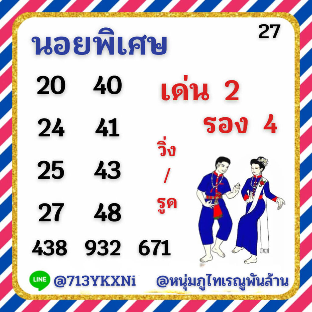 แนวทางหวยฮานอย 27/7/64 ชุดที่5