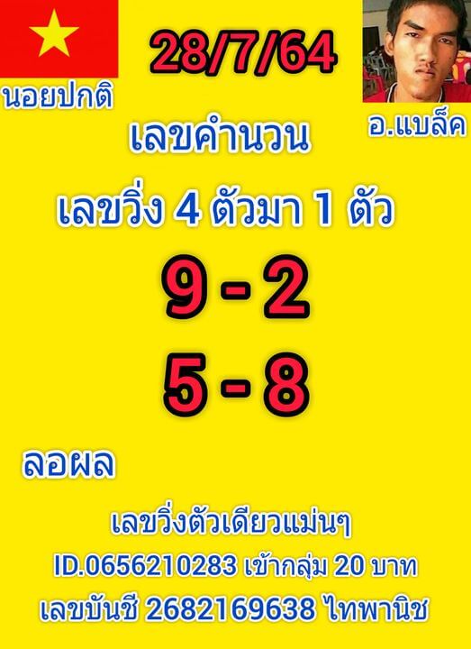 แนวทางหวยฮานอย 28/7/64 ชุดที่11