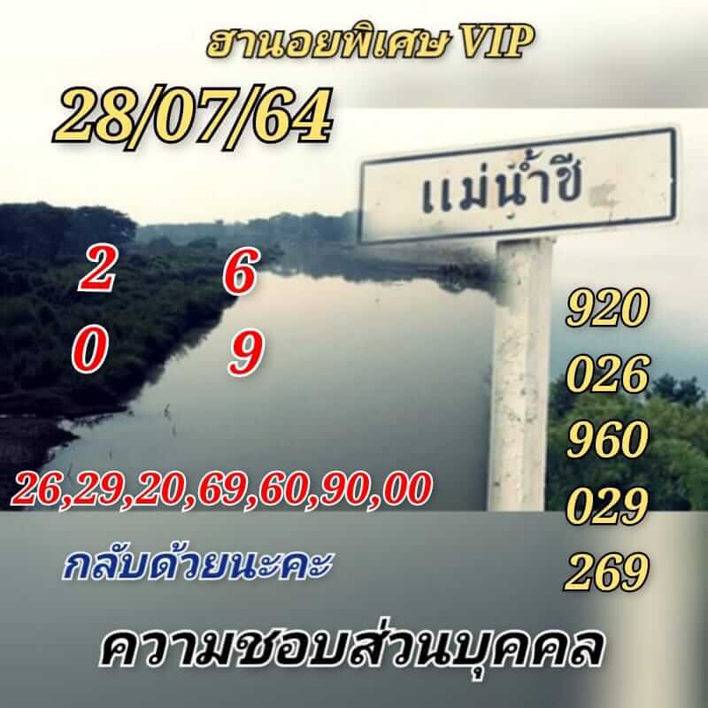 แนวทางหวยฮานอย 28/7/64 ชุดที่2