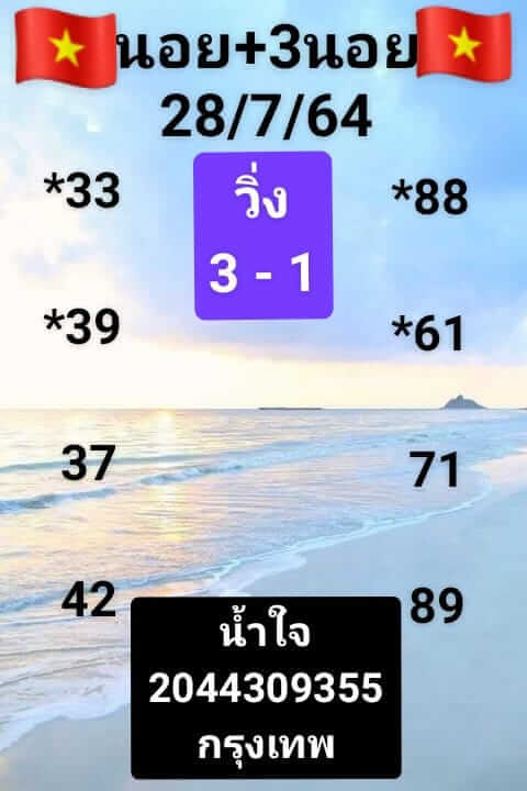 แนวทางหวยฮานอย 28/7/64 ชุดที่5