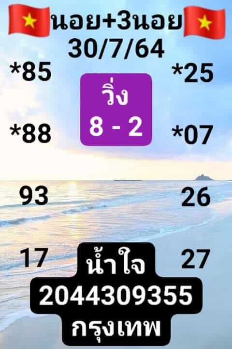 แนวทางหวยฮานอย 30/7/64 ชุดที่4