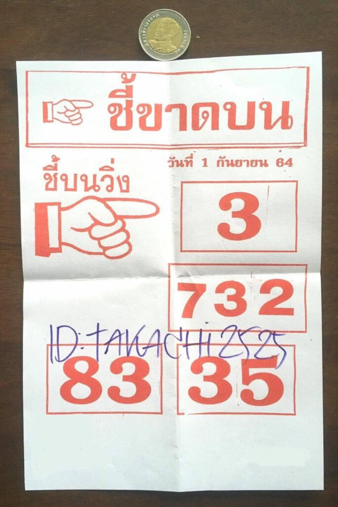 หวยชี้ขาดบน 1/9/64 