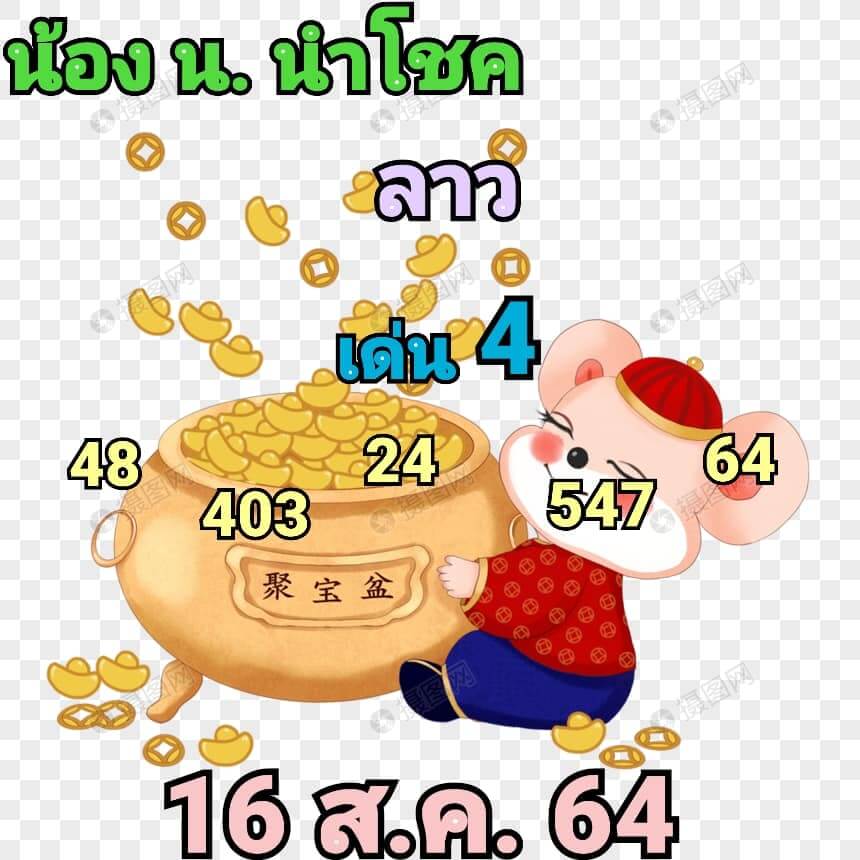 แนวทางหวยลาว 16/8/64 ชุดที่6