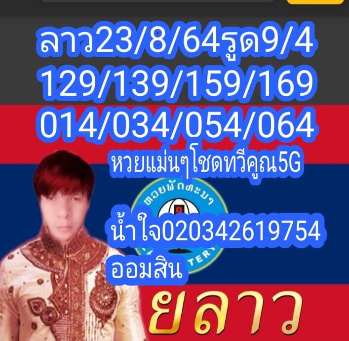 แนวทางหวยลาว 23/8/64 ชุดที่4