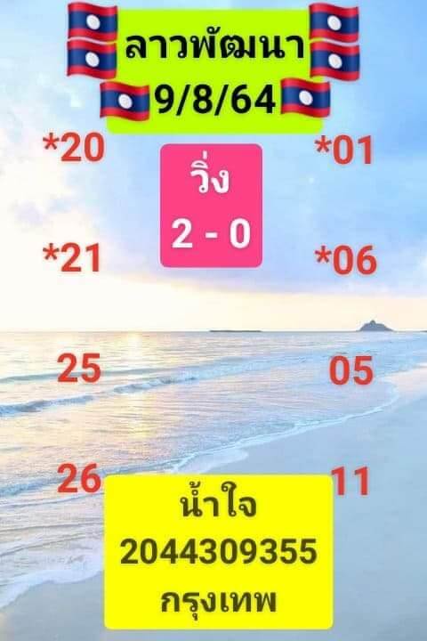 แนวทางหวยลาว 9/8/64 ชุดที่2