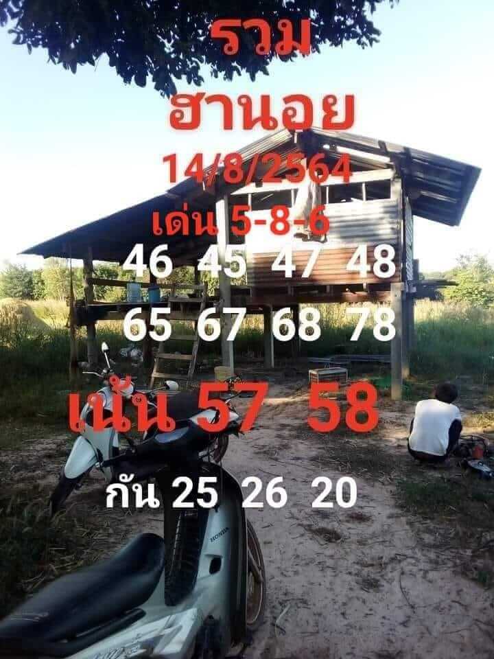 แนวทางหวยฮานอย 14/8/64 ชุดที่4