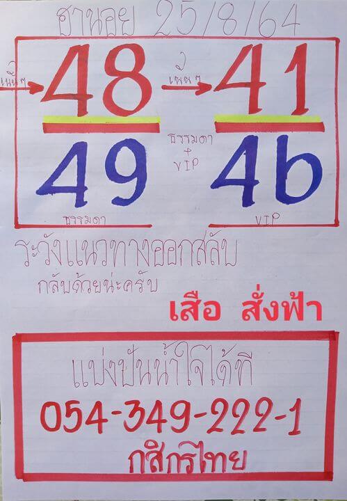 แนวทางหวยฮานอย 26/8/64 ชุดที่2