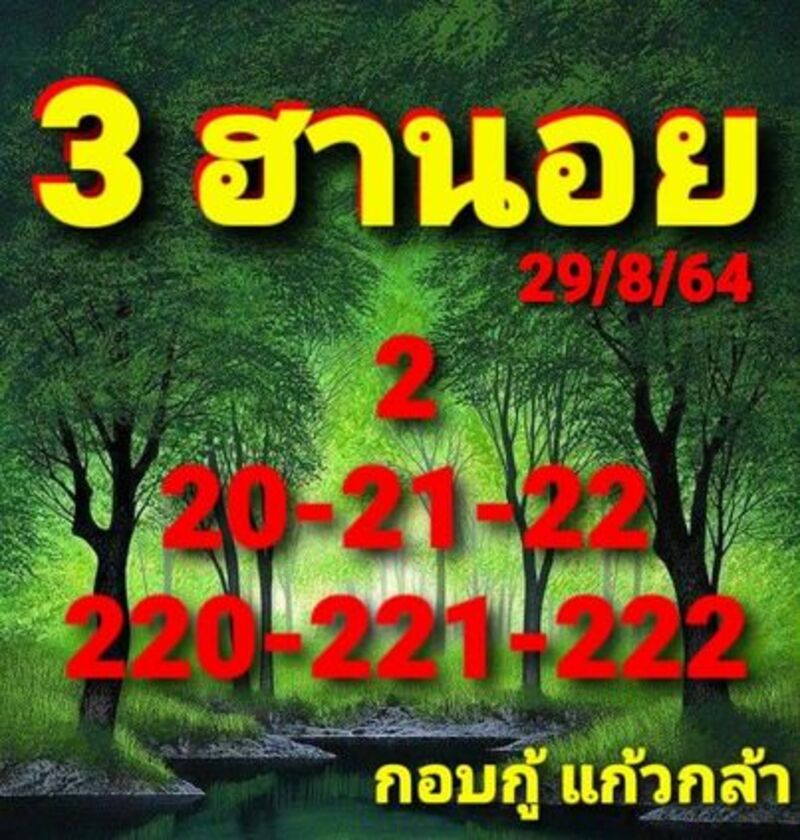 แนวทางหวยฮานอย 29/8/64 ชุดที่8