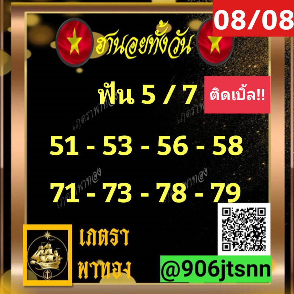 แนวทางหวยฮานอย 8/8/64 ชุดที่8