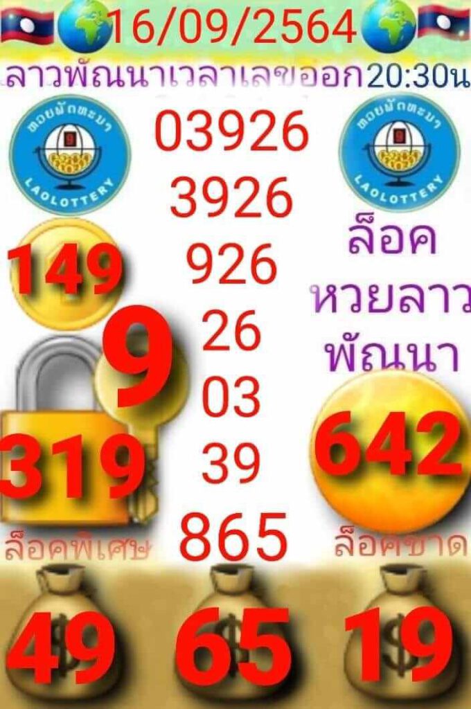 แนวทางหวยลาว16/9/64 ชุดที่ 6