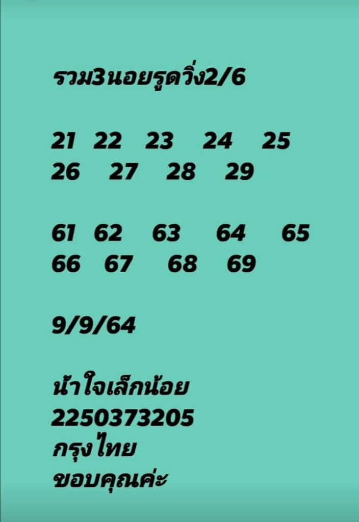 แนวทางหวยฮานอย9/9/64 ชุดที่ 9