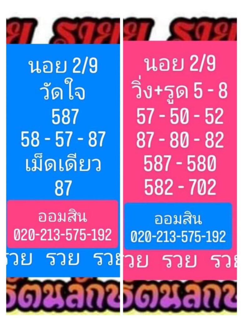 แนวทางหวยฮานอย 1/9/64 10