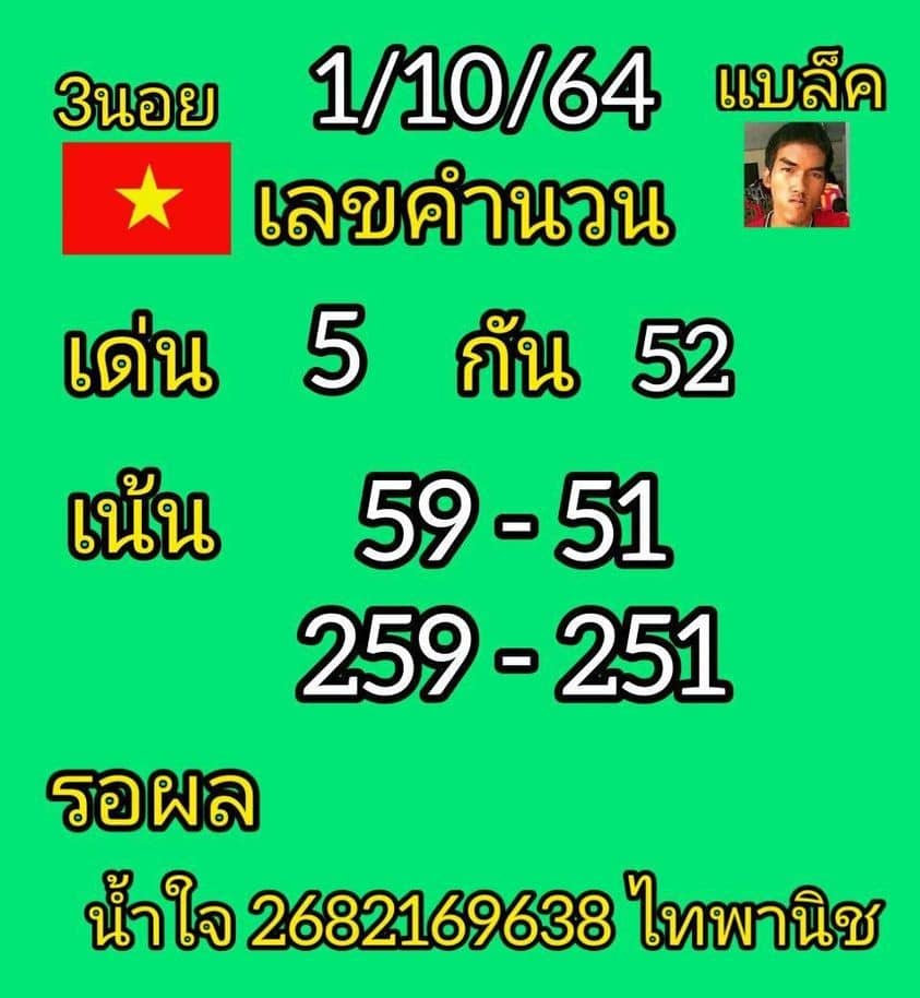 แนวทางหวยฮานอย1/10/64 ชุดที่ 3