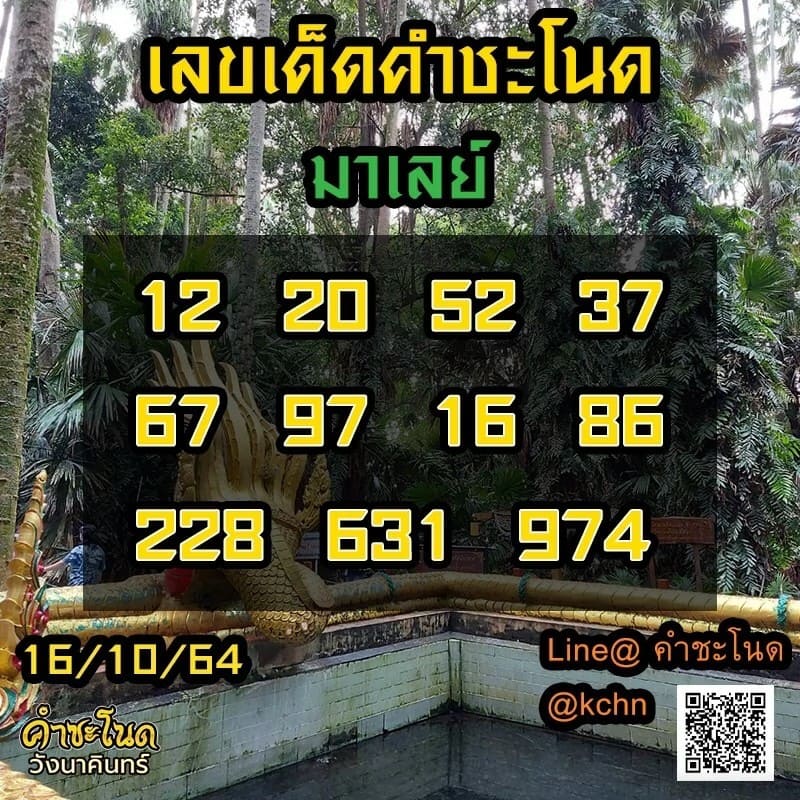 แนวทางหวยมาเลย์16/10/64ชุดที่10