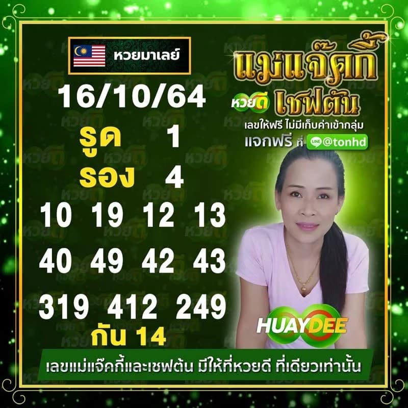 แนวทางหวยมาเลย์16/10/64ชุดที่7