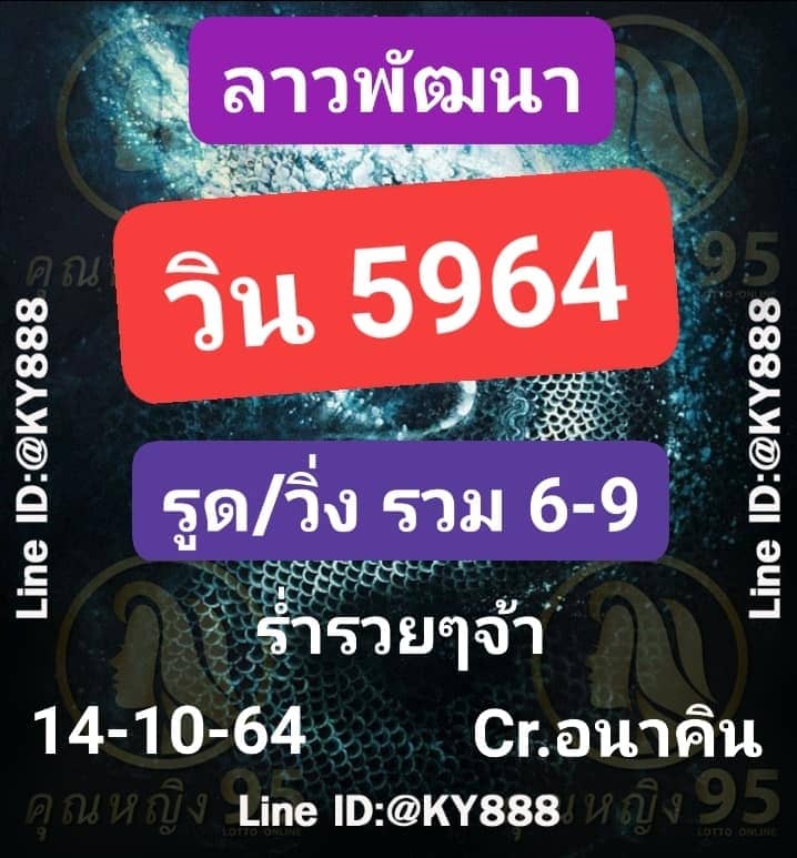 แนวทางหวยลาว14/10/64ชุดที่8