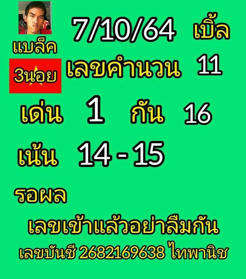 แนวทางหวยฮานอย7/10/64ชุดที่5