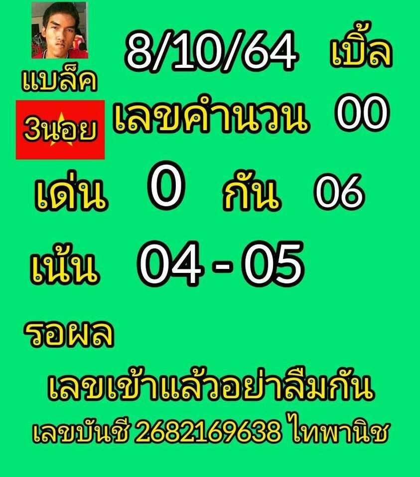 แนวทางหวยฮานอย8/10/64ชุดที่4