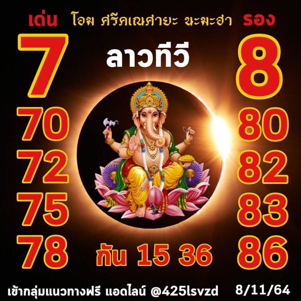 แนวทางหวยลาววันที่ 8/11/64 ชุดที8