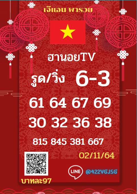 แนวทางหวยฮานอย 2-11-64 ชุดที่ (8)