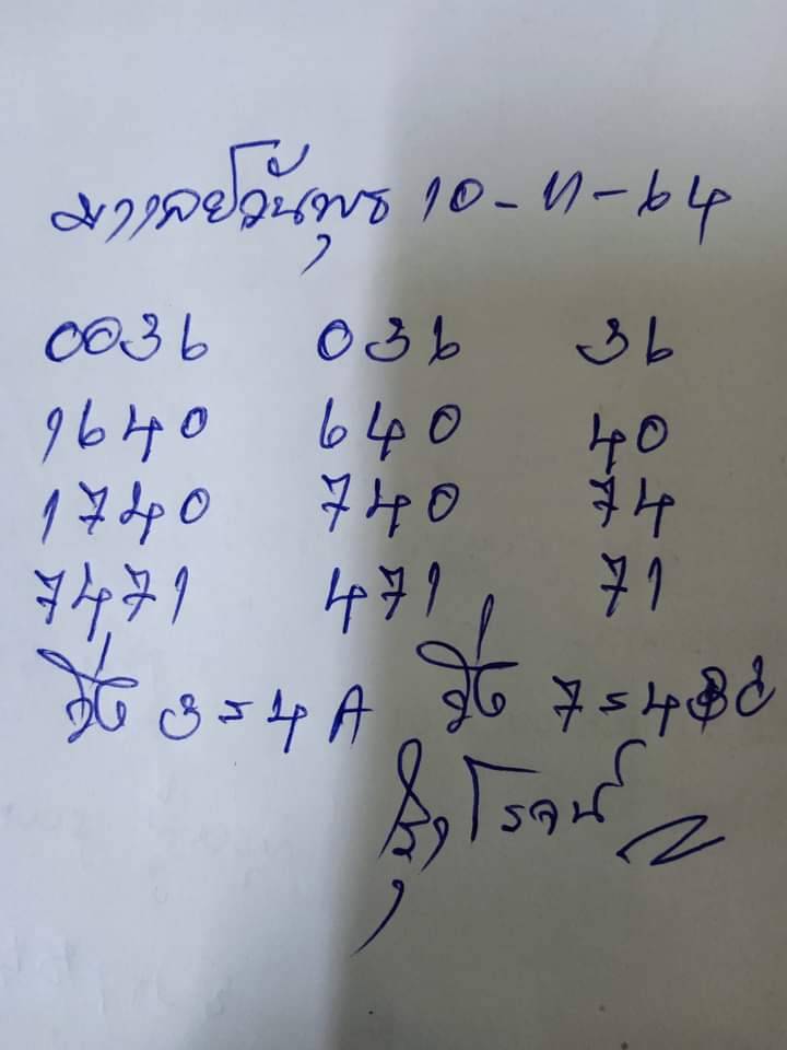 แนวทางหวยมาเลย์ 10/11/64 ชุดที่ 11