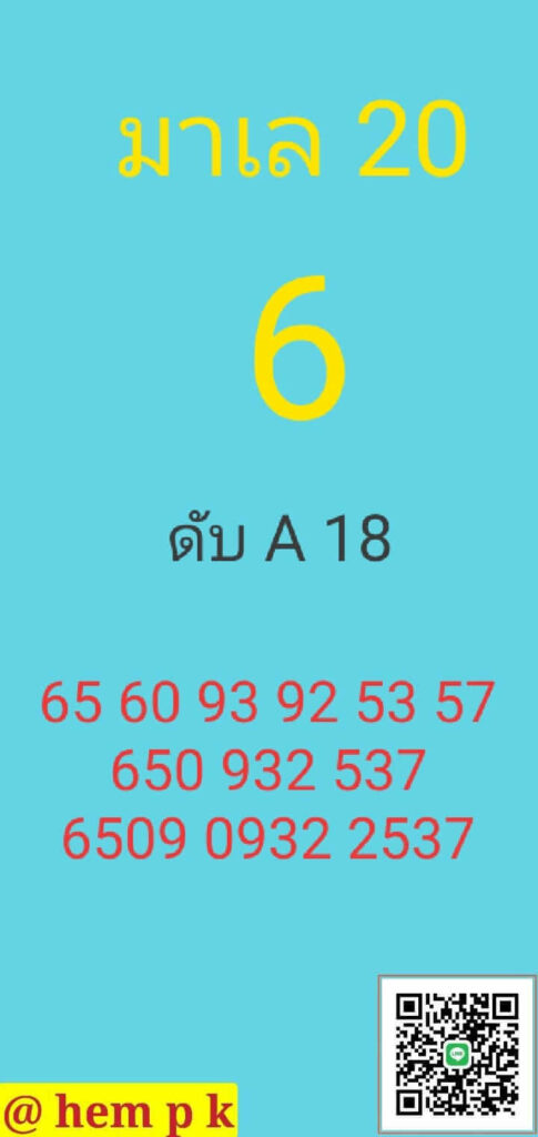 แนวทางหวยมาเลย์ 20/11/64 ชุดที่ 10