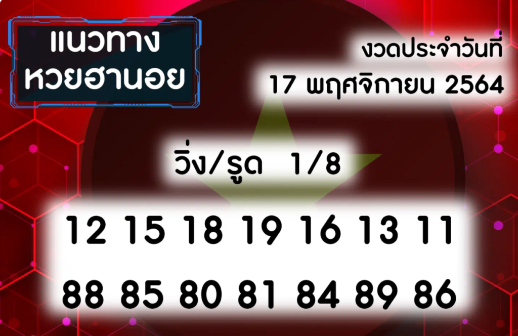 แนวทางหวยมาเลย์ 17/11/64 ชุดที่ 4