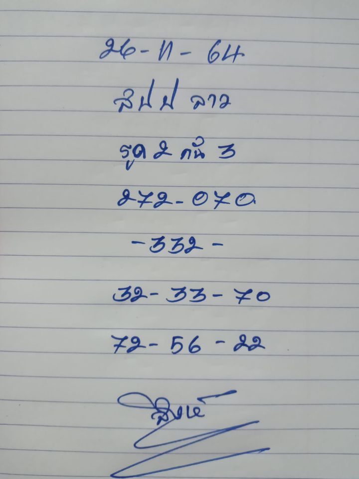 แนวทางหวยลาว 26/11/64 ชุดที่ 12