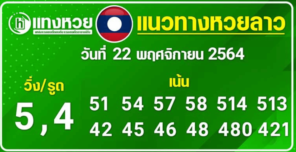 แนวทางหวยลาว 22/11/64 ชุดที่ 19