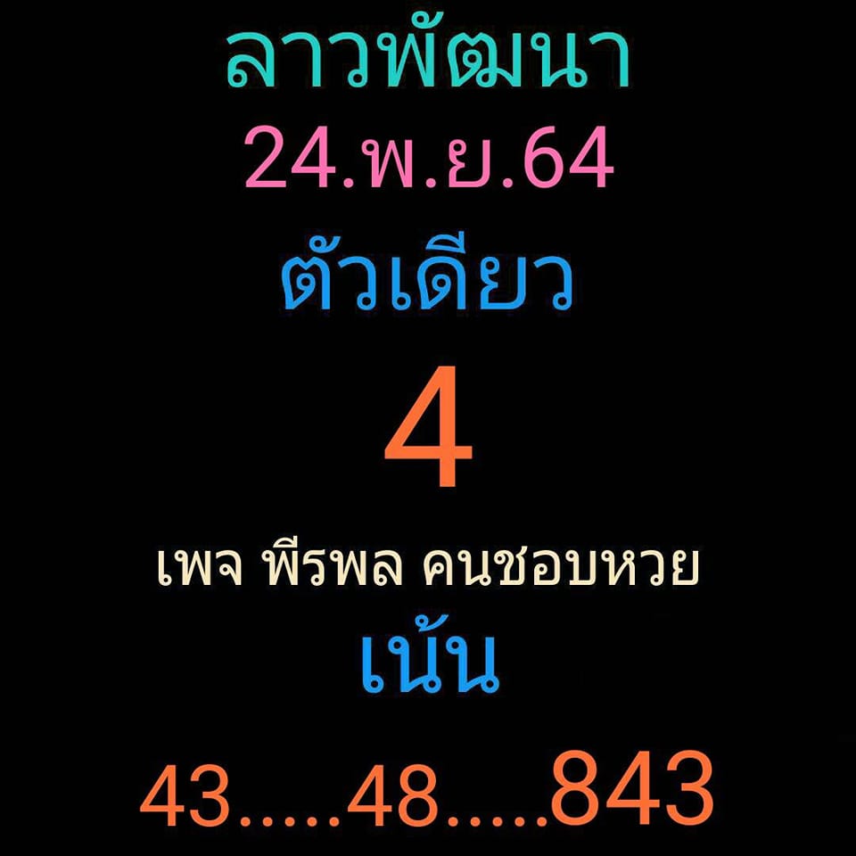 แนวทางหวยลาว 24/11/64 ชุดที่ 8