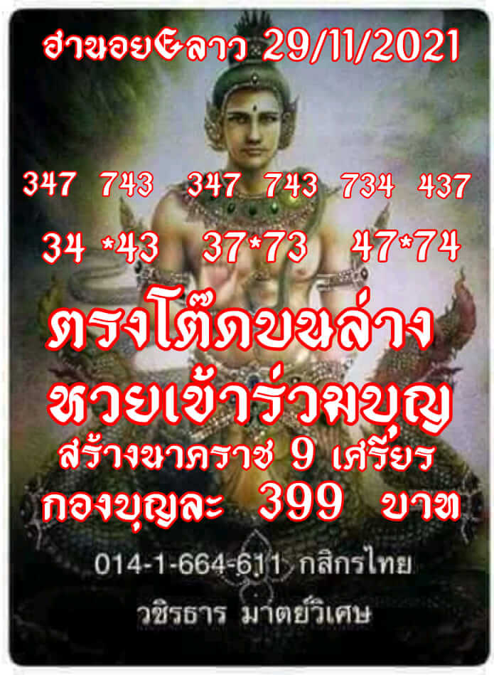 แนวทางหวยลาว 29/11/64 ชุดที่ 9