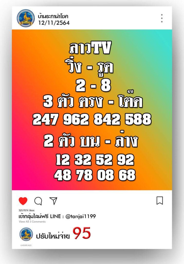 แนวทางหวยลาววันที่ 112/11/64 ชุดที่ 11