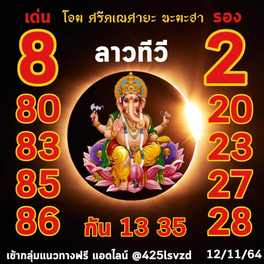 แนวทางหวยลาววันที่ 12/11/64ชุดที่ 4