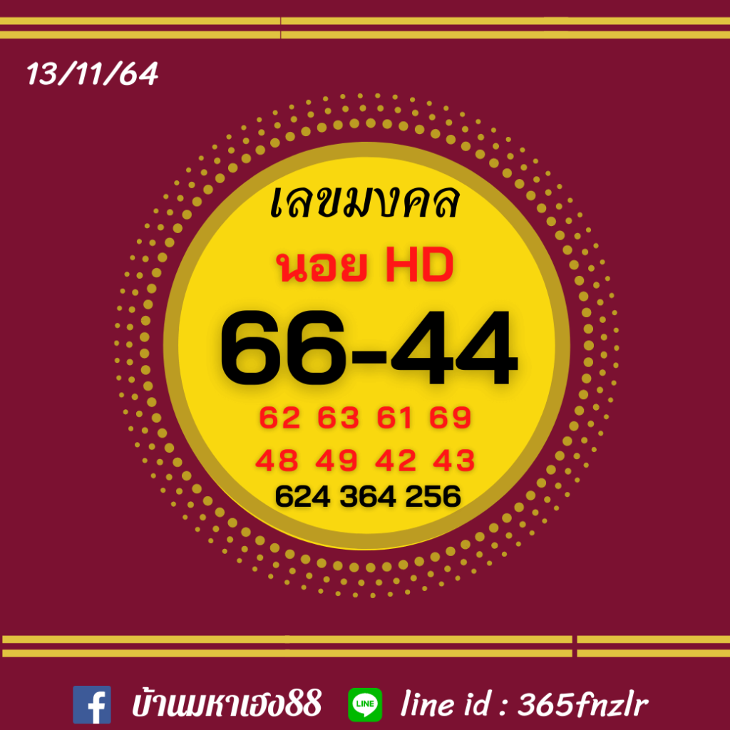 แนวทางหวยฮานอย 13/11/64 ชุดที่ 4